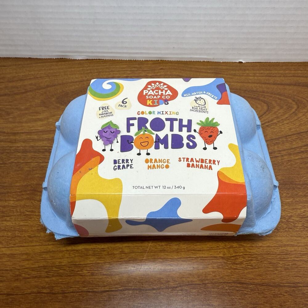 Pacha Soap Co. Color Mixing Froth Bomb 6 Pack New